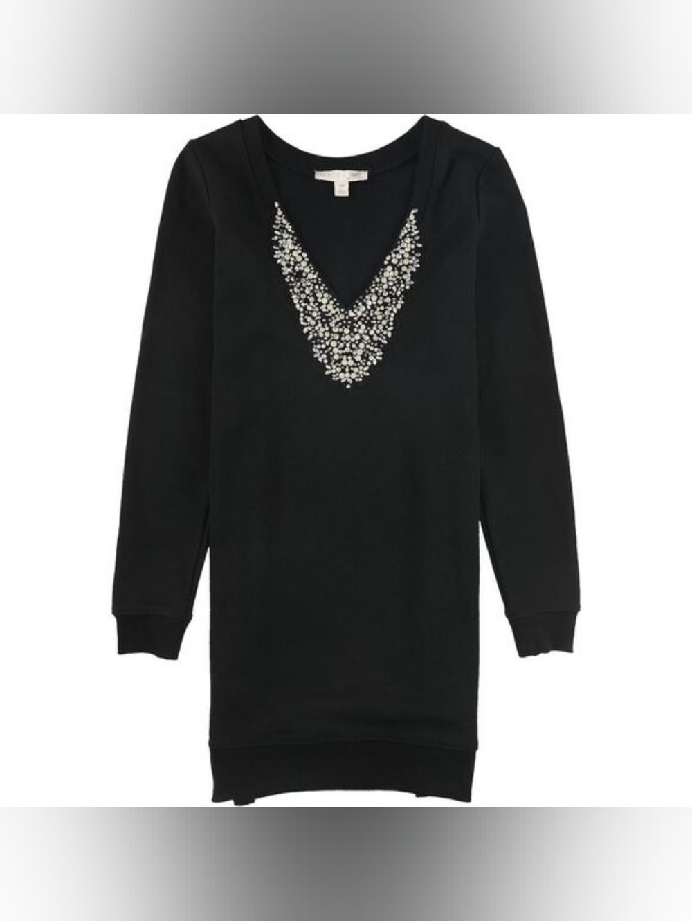 🫟 CULPOS x INC - Open Back, Rhinestone Embellished Sweater Dress, Sz L - Picture 2 of 3